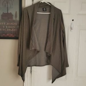 Bobeau heathered olive green cardigan